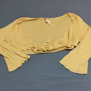 Lipstick Boutique Tan Tie-Front Crop Top